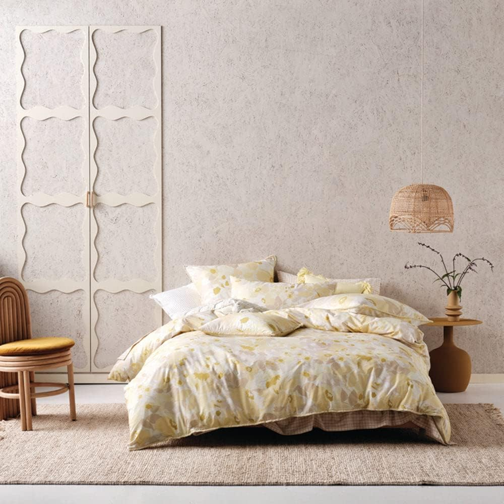 Linen House Haze Pale Peach Quilt Cover Set, Queen Bed - Peach image number 6