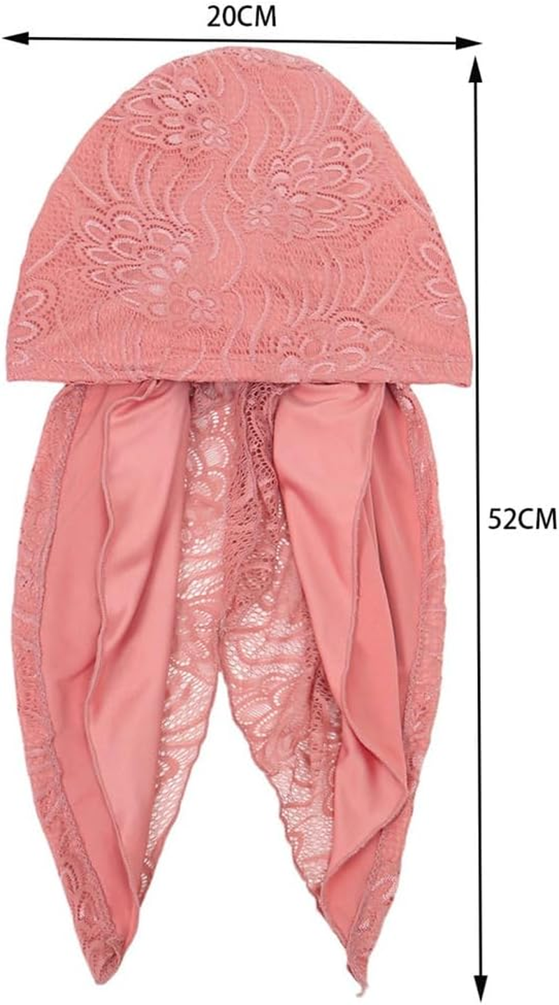 Chemo Headwear Slouchy Beanie Hats for Women Lace Headscarf Elastic Solid Color Turban Beanie Cap Lightweight Hat Scarf - Grey image number 3