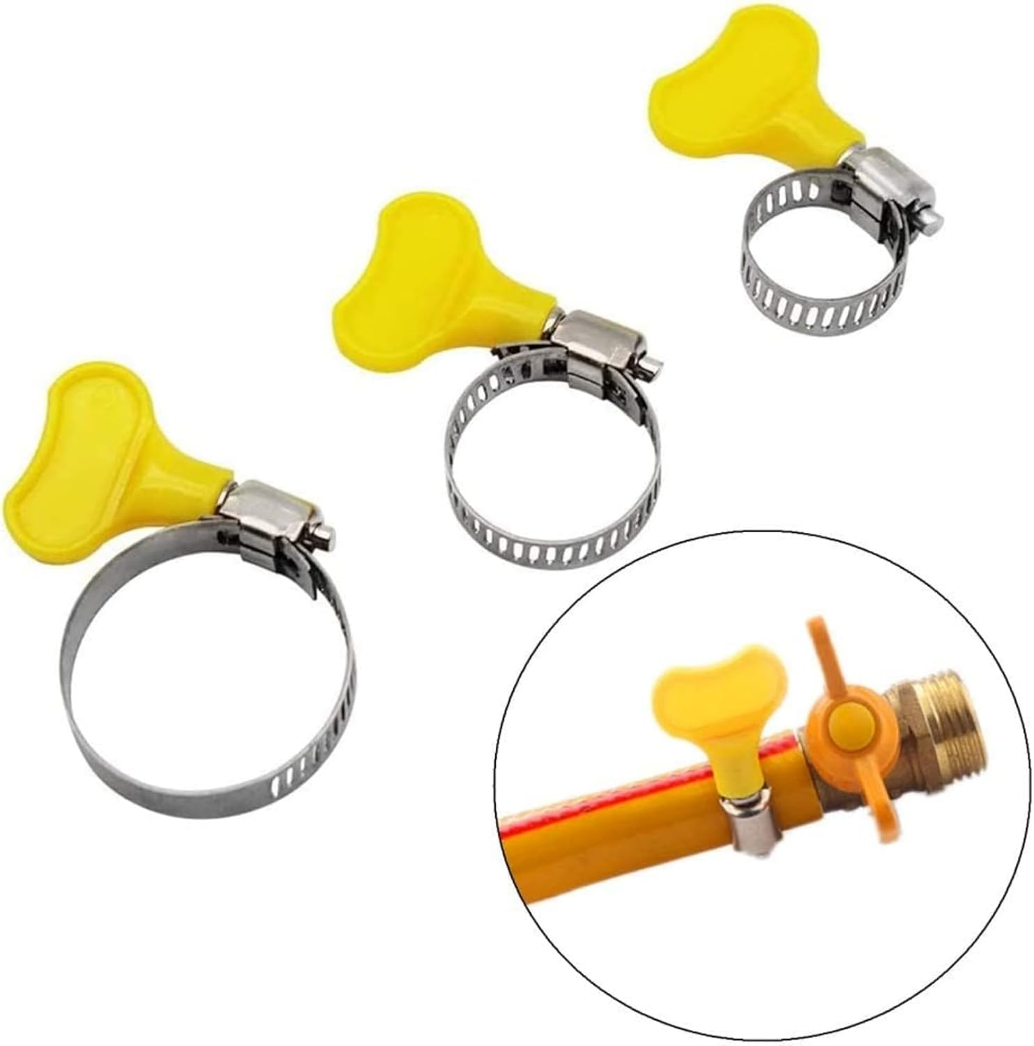 QIOON 8 Pcs Adjustable Hose Clips Stainless Steel Hose Clamps Clip 8-44Mm for Home Flexible Gas Petrol Fuel Hose Pipe Tube Worm Drive Automotive Industrial Electronic (8 Sizes) image number 6