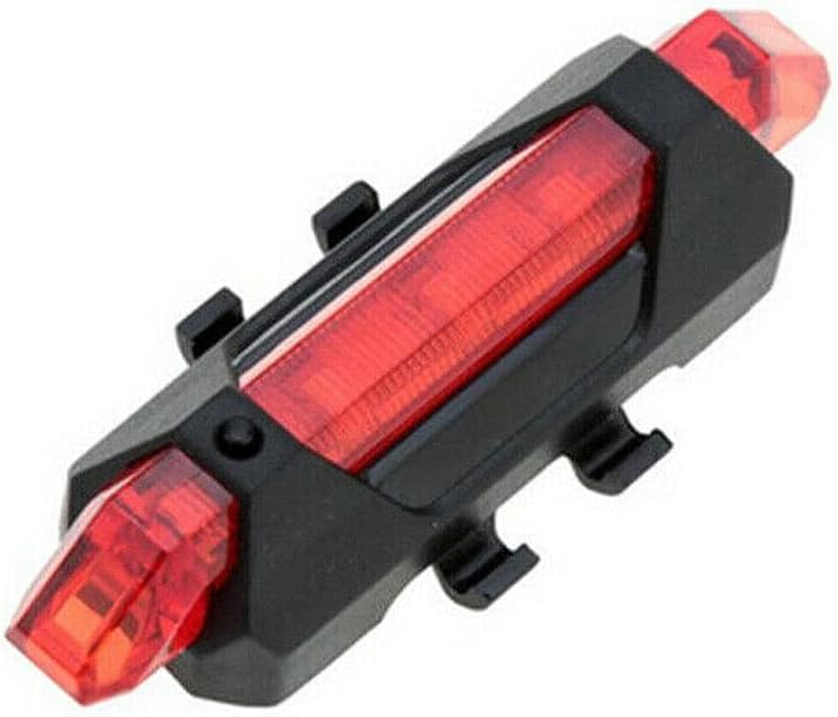 USB Rechargeable 5 Tail LED Bicycle Tail Light Warning Red image number 3