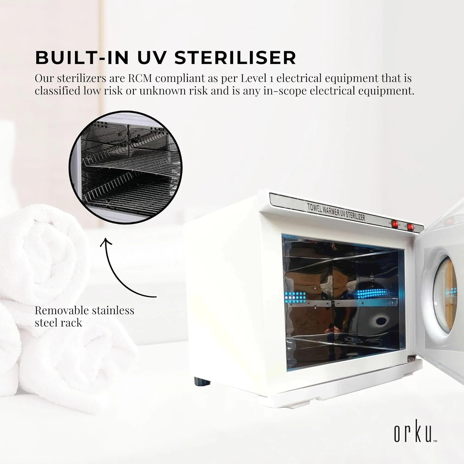 25L White UV Electric Towel Warmer Steriliser Cabinet Beauty Spa Heat Sanitiser image number 4