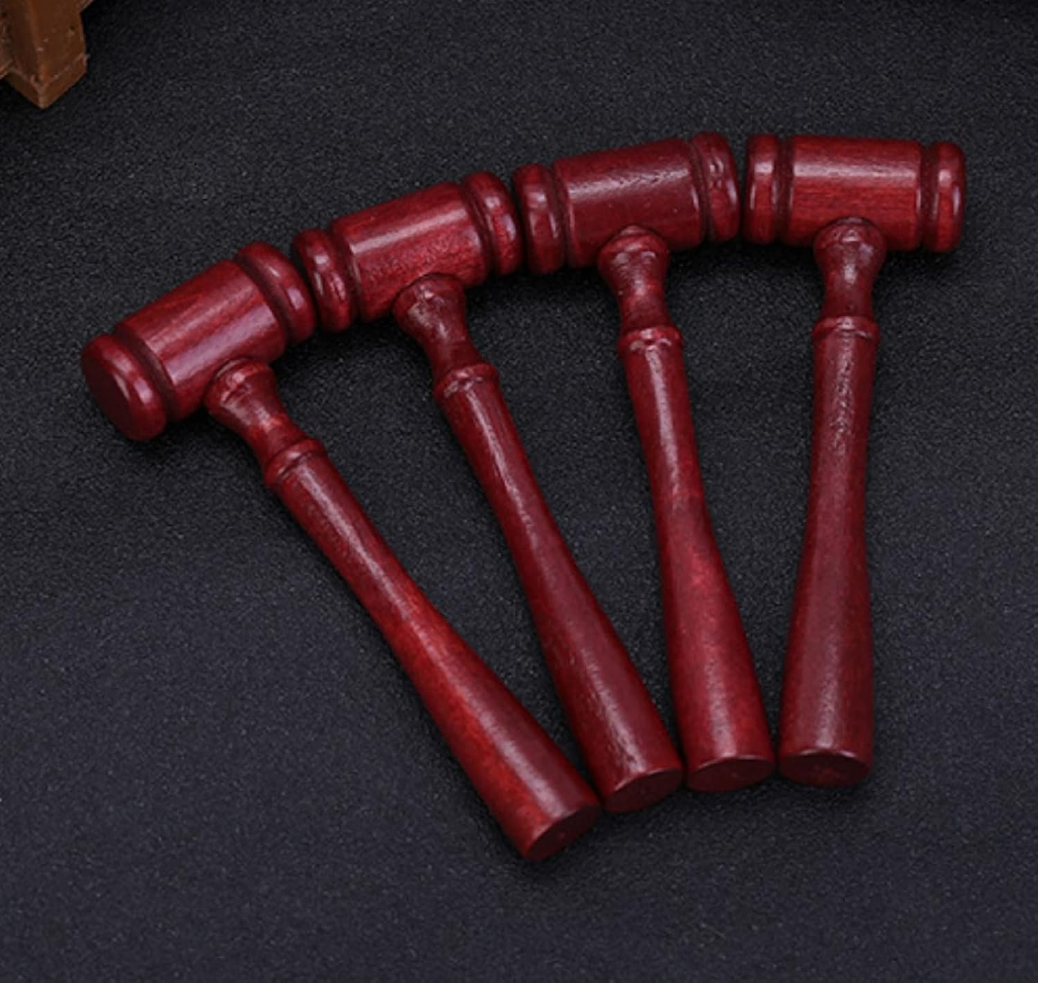 24 Pieces Judge Gavel Prop Mini Wooden Hammers Mallets Justice Costume Accessories for Auction Sale Courtroom Party Favors (Dark Red) image number 1