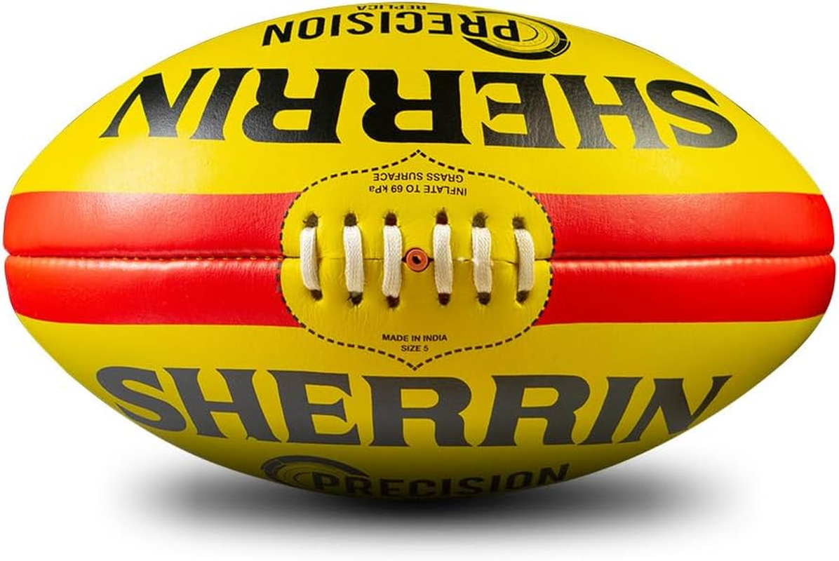 Sherrin Precision Leather Replica Football, Yellow, Size 5 image number 1
