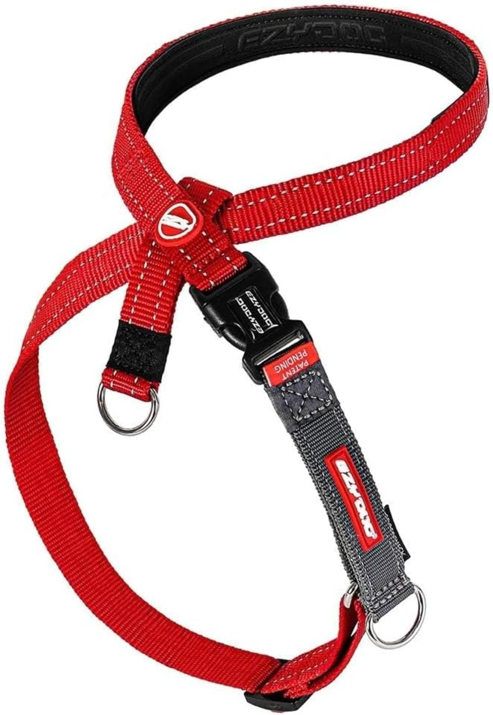 Ezydog Crosscheck Harness - Dog Training Harness - No Pull Harnesses for Dogs - Escape Proof, Reflective, Comfortable, Easy to Fit (L, Red)
