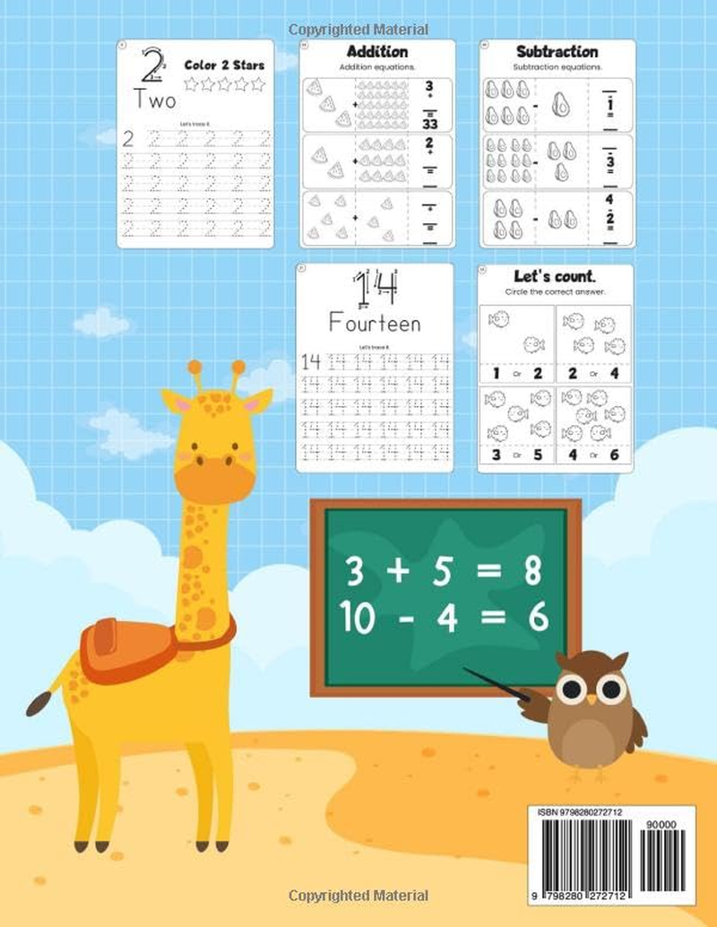 Preschool Math Workbook Ages 2-5: a Journey into the World of Tracing, Addition, and Subtraction That Kids Will Love image number 1