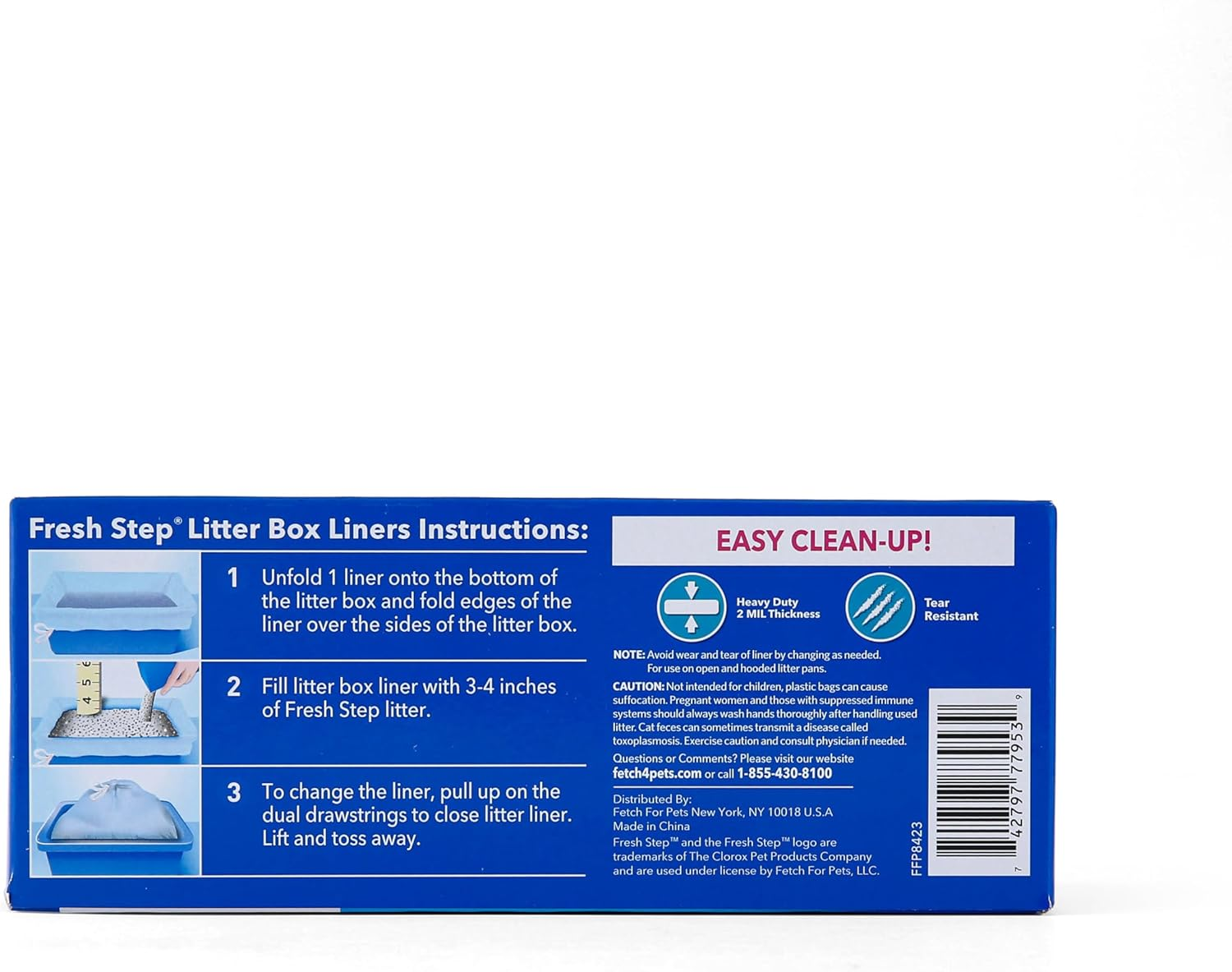 Fresh Step Drawstring Cat Litter Box Liners, Fresh Scent, Size Large, 30" X 17" - 7 Count | Kitty Litter Bags, Cat Litter Liners for All Cats to Keep Your Home Clean image number 3