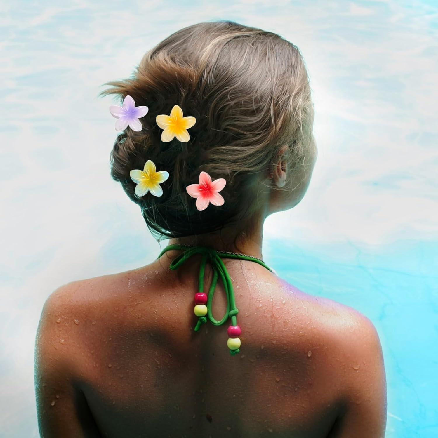 Pack of 6 Flower Hair Clips, Plastic Flower Hair Clips, Cute Hair Clip Flower, Colourful Flower Hair Clip, Flower Hair Clip, for Strong Hold, Women, Girls, Gifts image number 3