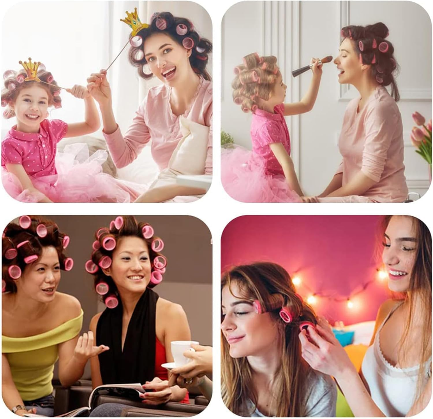 SHUNYUNG Self Grip Jumbo Hair Roller with Clips, 6Pcs Self Grip Hair Curlers Rollers, Self Grip Salon Hairdressing Curlers, Jumbo Hair Rollers Hair Curlers for Long Hair image number 6