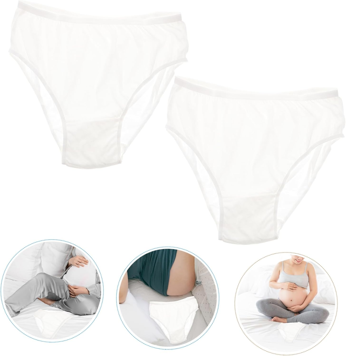 GANAZONO 4Pcs Maternity Cotton Underwear Disposable for Pregnant Women Breathable Female Underpants Cotton Underwear for Postpartum Period Use image number 2