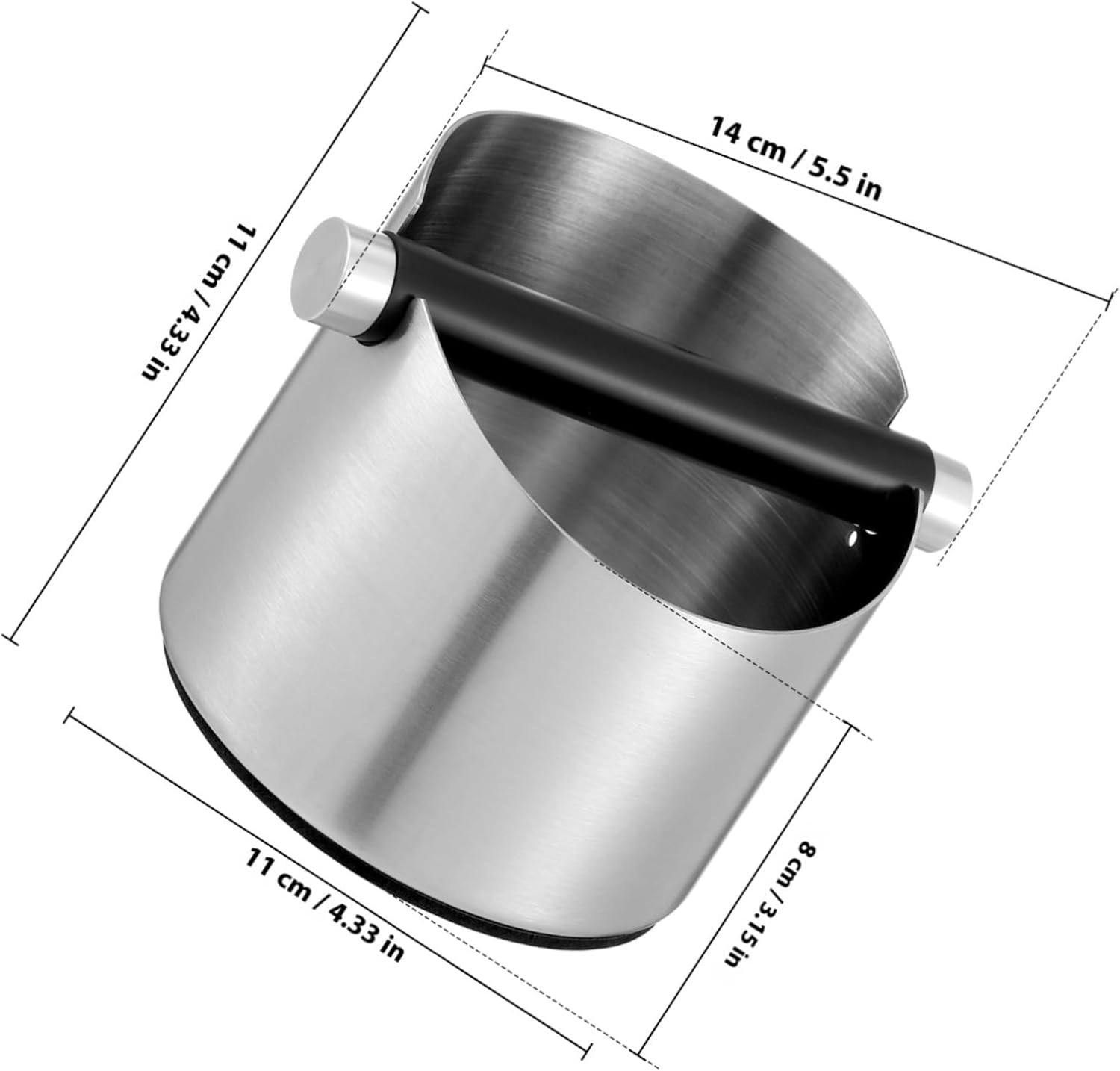 LOEFLIFA Stainless Steel Coffee Grounds Box for Espresso Machines Knock Bin for Home and Coffee Shop Use Easy to Clean Tea Ground Container Practical Waste Bucket image number 6