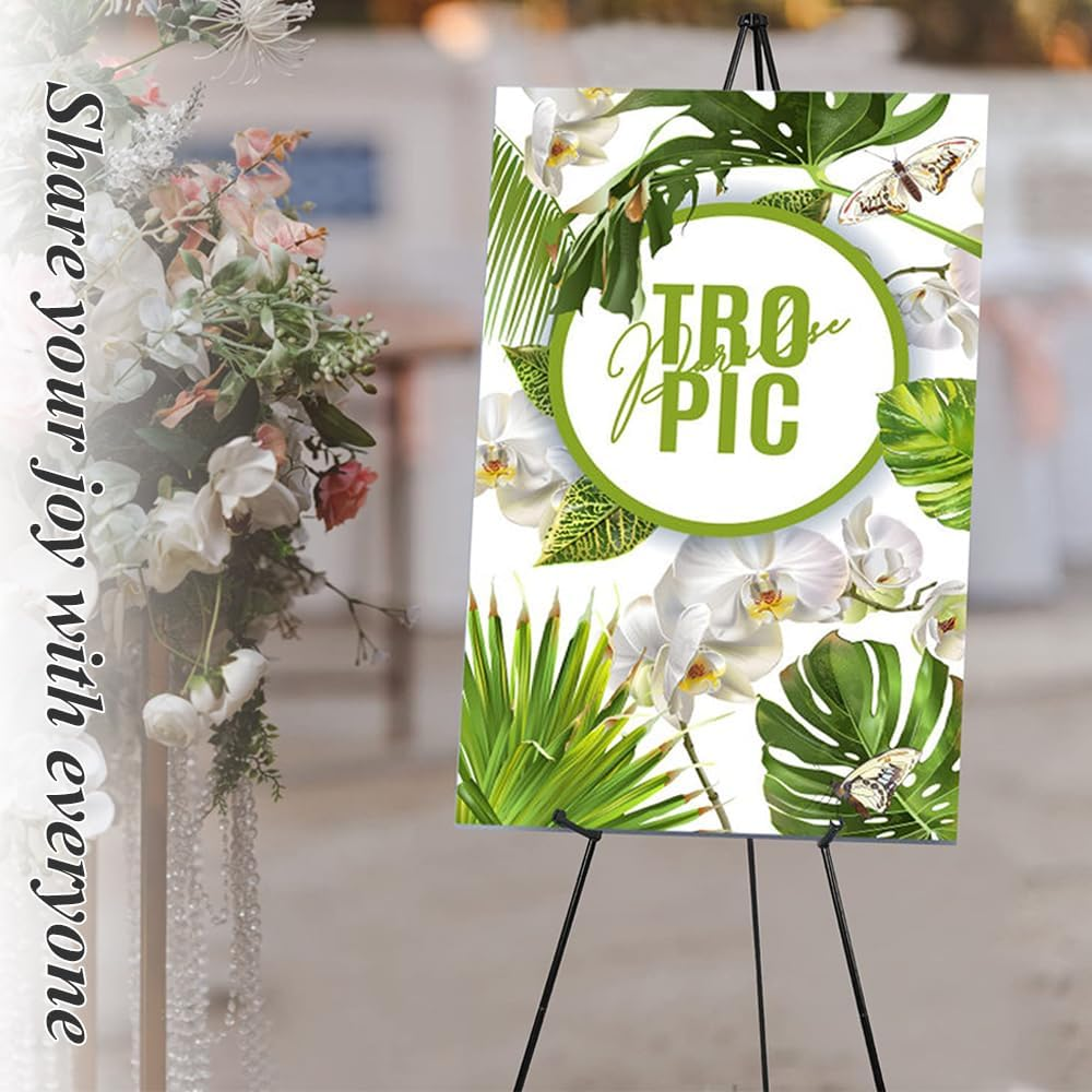 TOMVAES Art Display Easels with Adjustable Function, Portable Metal Painting Easel, Tripod Metal Display Stand for Home School Supplies Shop and Various Ceremonies 63 Inch (Black) image number 1