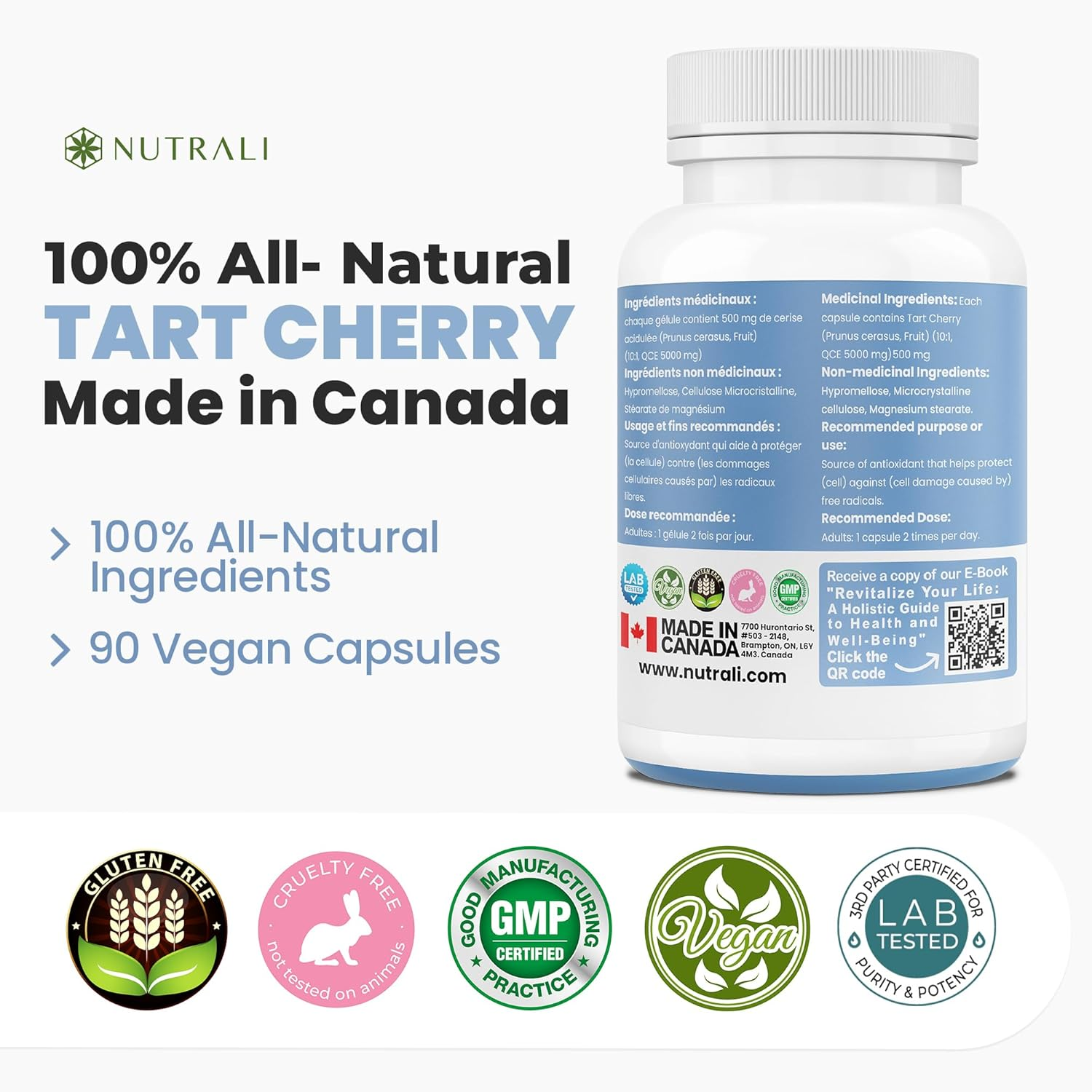 New 10X EXTRACT TART CHERRY Capsules 10,000Mg per Serving, Powerful Antioxidant, Tart Cherry Supplement for Gout Relief, Ideal for Women and Men, Non-Gmo, Vegan, Gluten Free. 90 Capsules.