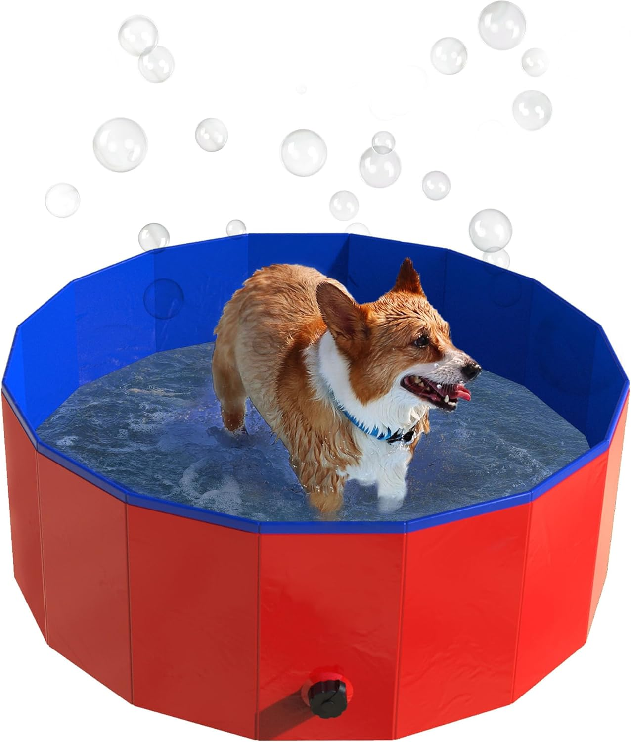 Pet Pool and Bathing Tub-Foldable with Carrying Bag Included, Travel Friendly Tub for Bathing or Playtime-For Dogs, Cats and More, 47X12 by Petmaker image number 5
