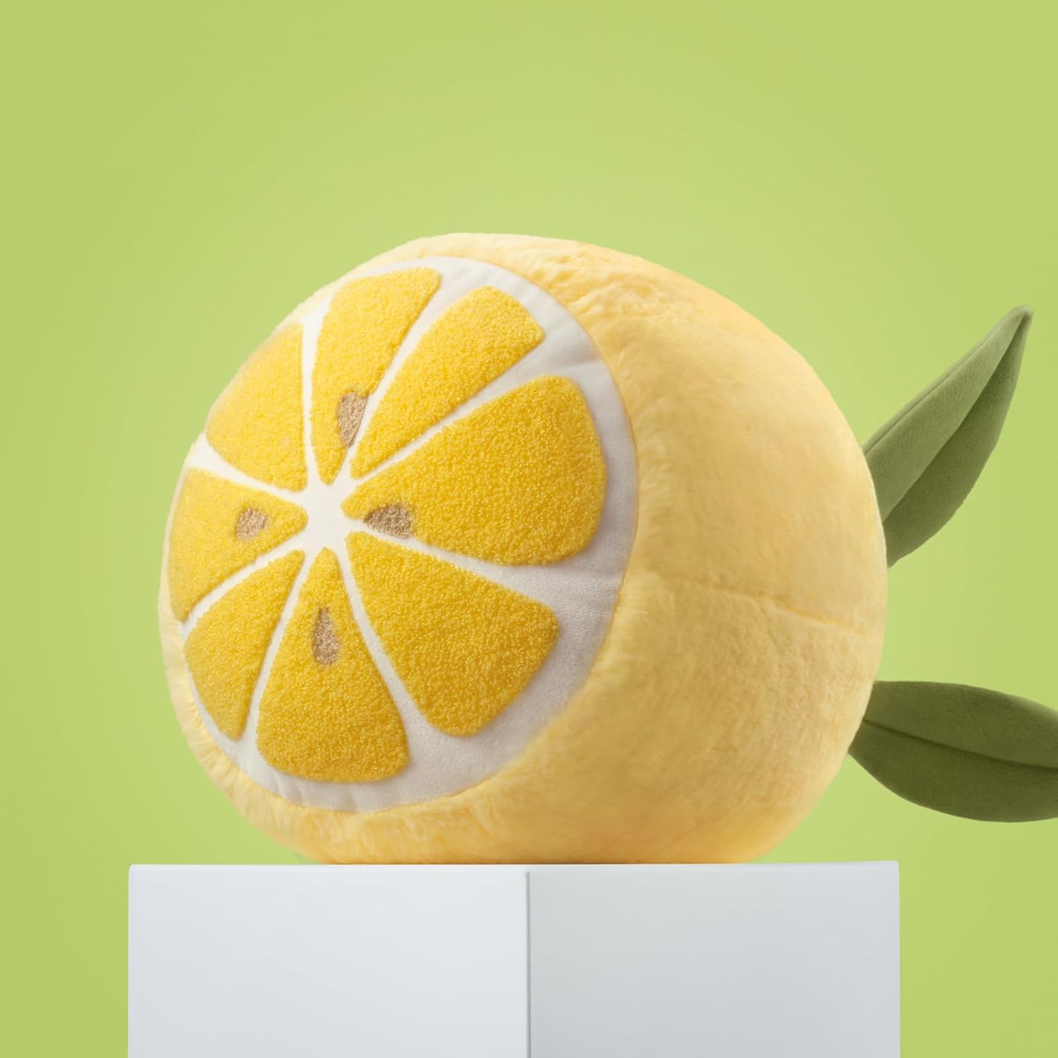 Phantoscope Lemon Shaped Throw Pillow, Fun Home Decor of Fruit Themed Shaped Cushions, Decorative Shaped Pillow for Couch Bed and Chair, Yellow, 10 X11.5 Inches