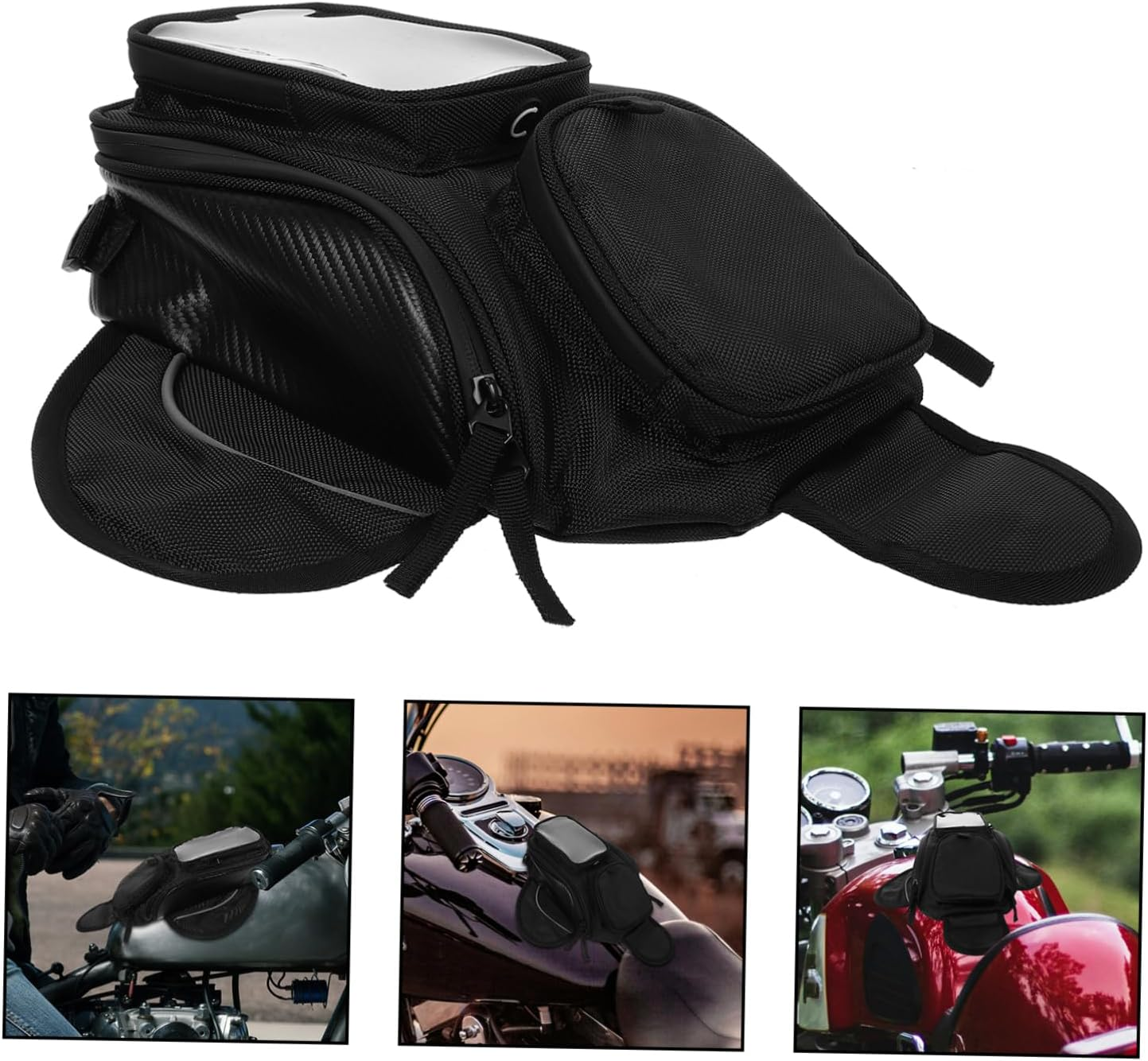 JECOMPRIS Motorcycle Tank Bag Magnetic Lock Portable Storage Bag for Motorbike Waterproof Backpack image number 2