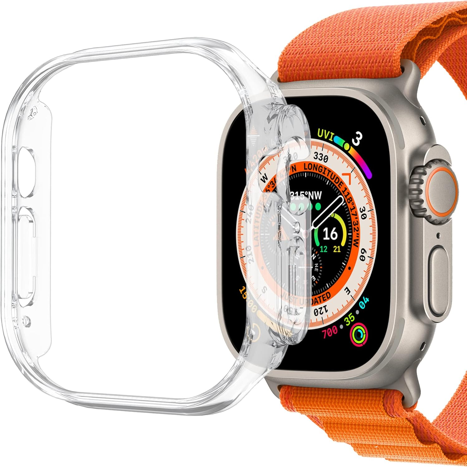 MEZON Premium Carbon Black Hard PC Protective Case for Apple Watch Ultra 3/2/1 (49Mm) &ndash; Wireless Charging Compatible (Watch Ultra, Black)