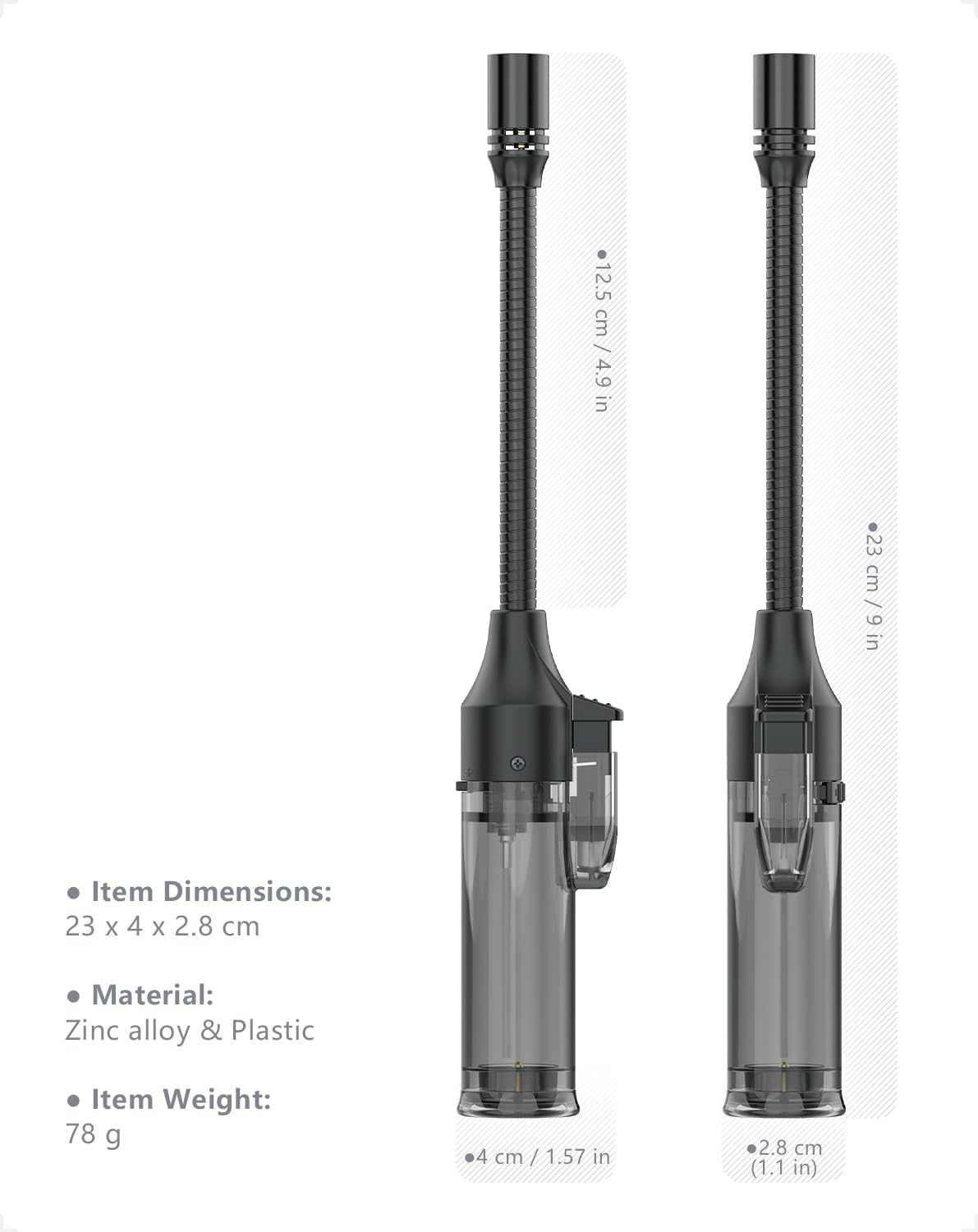 Long Flexible Lighter Jet Flame Torch Lighter Refillable Windproof Lighter for for BBQ, Stove, Candle, Kitchen Cooker, Hobs, (Sold without Gas)(Pack of 2) image number 1