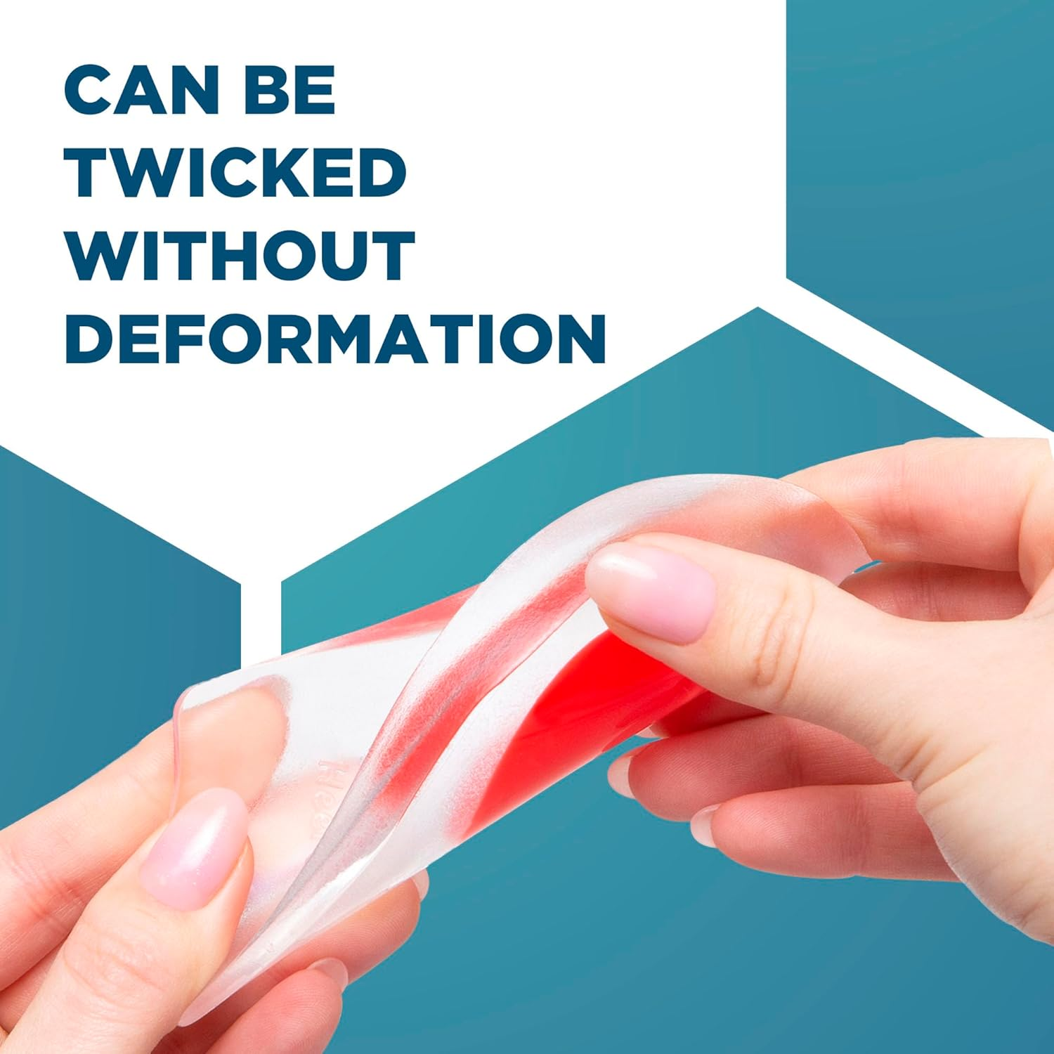 Gel Silicone Heel Cups/Pads, 3 Pairs - Red, Kids Size (Men 3.5-4, Women 5.5-6) image number 3