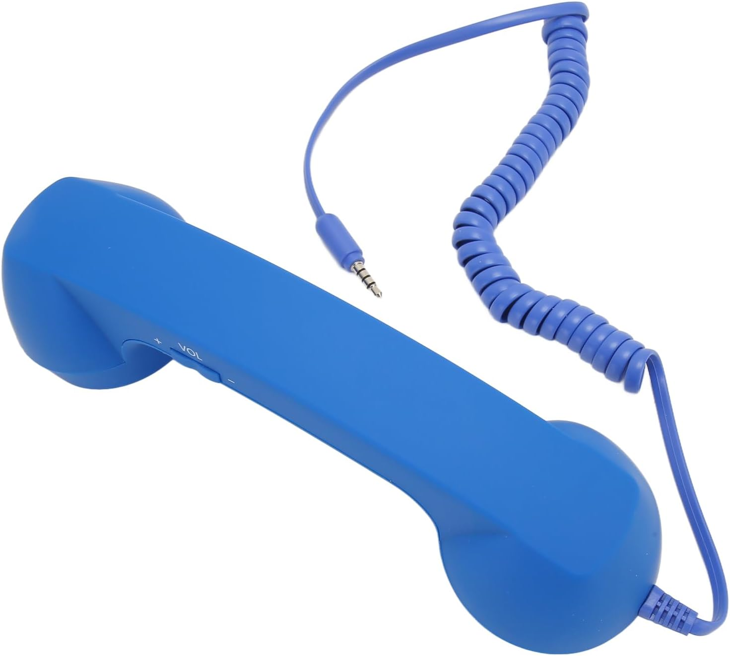 Telephone Handset for Cellphone, Retro 3.5Mm Telephone Handset Radiation Proof Wired Cell Phone Receiver for Smartphone Computer (White)