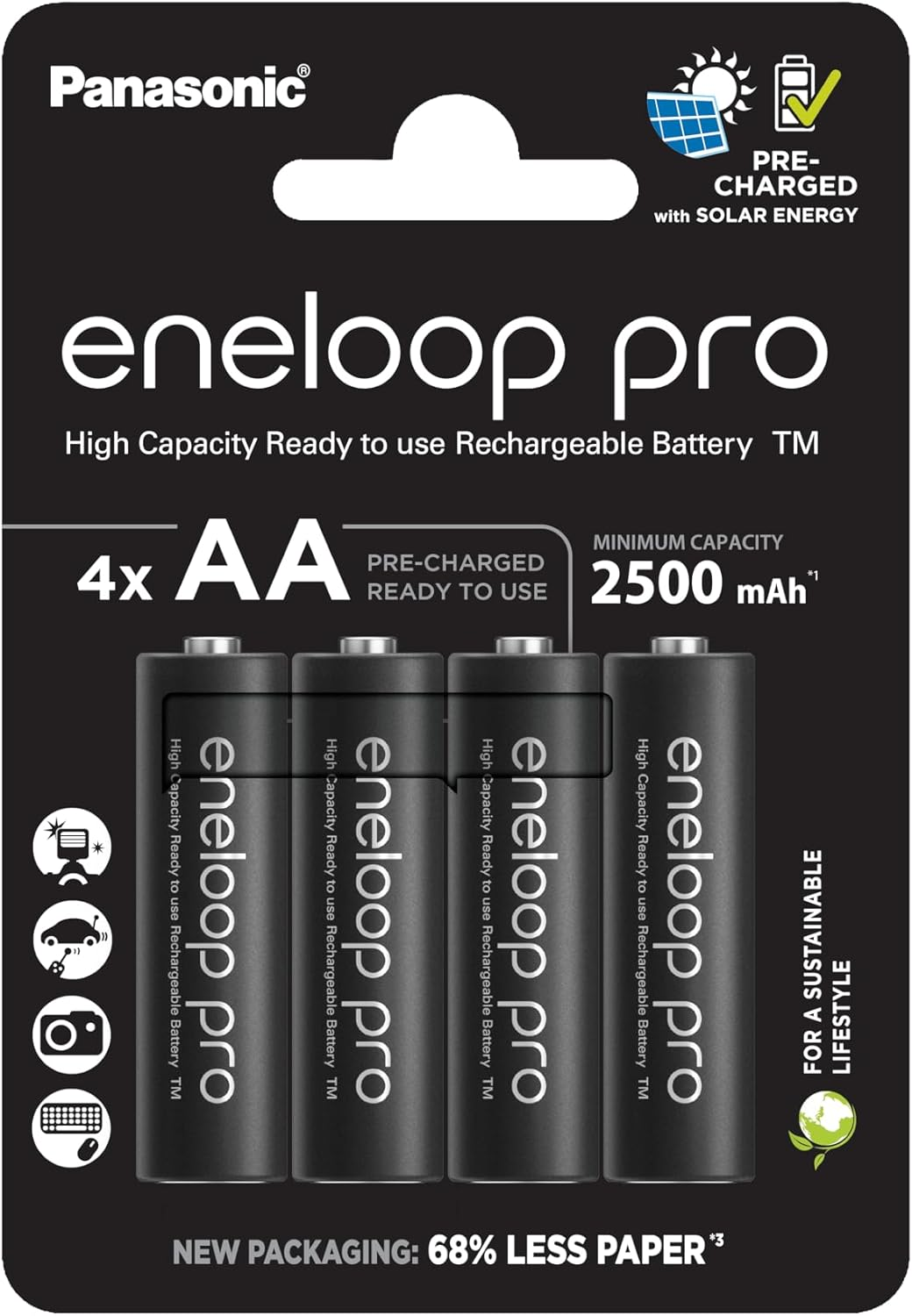 Panasonic ENELOOP PRO Rechargeable Ni-Mh Batteries 4X AA 1.2V 2500Mah image number 6