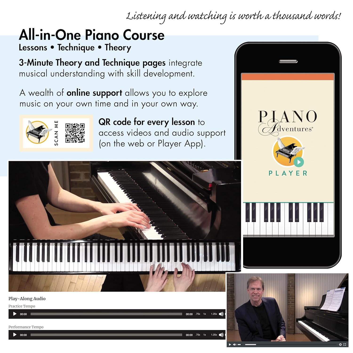 Faber Piano Adventures Adult Piano Adventures Adventures All-In-One Lesson Spiral Ringed Book 1: Book with Media Online image number 1