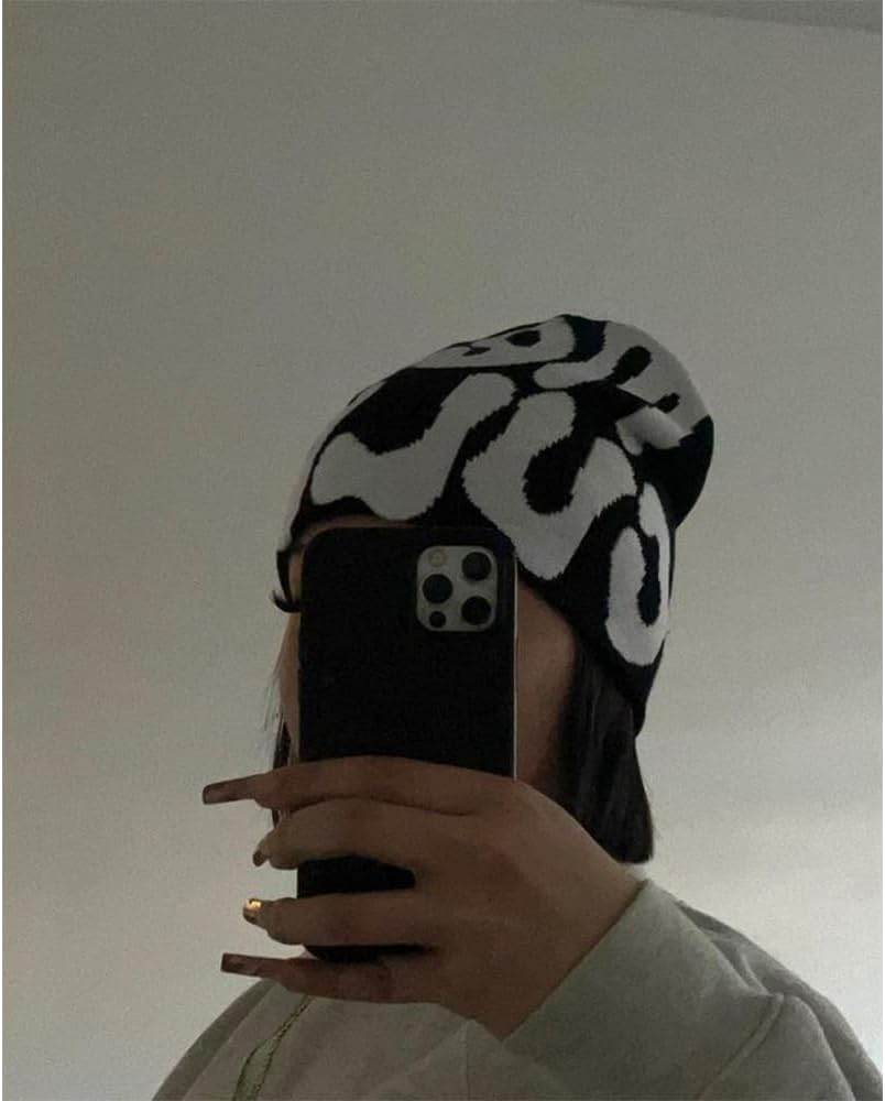 Women Graphic Beanie Skull Hat MEA Culpa Y2K Knitted Beanie Warm Winter Hat for Gifts image number 5