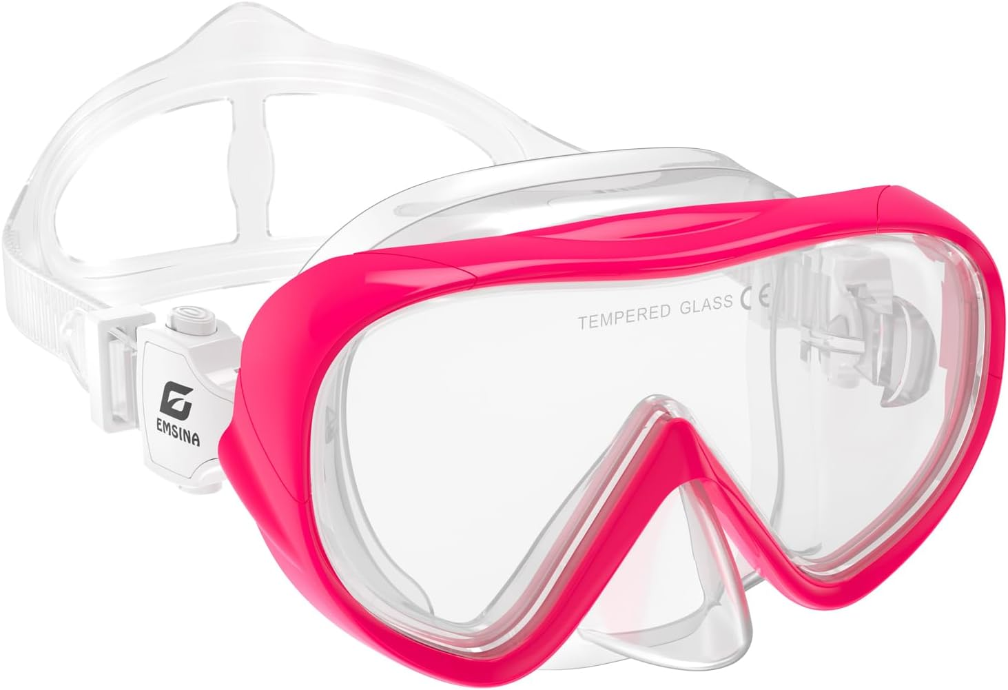 EMSINA Kids Diving Mask 180&deg; Panoramic Swim Mask Anti-Fog Child Swim Goggles Tempered Glass Swimming Goggles with Nose Cover for 4-16 Kids, Youth