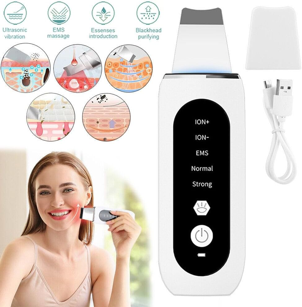 Havvo Ultrasonic Facial Skin Scrubber Face Pore Deep Cleaner Spatula Blackhead Remover image number 3