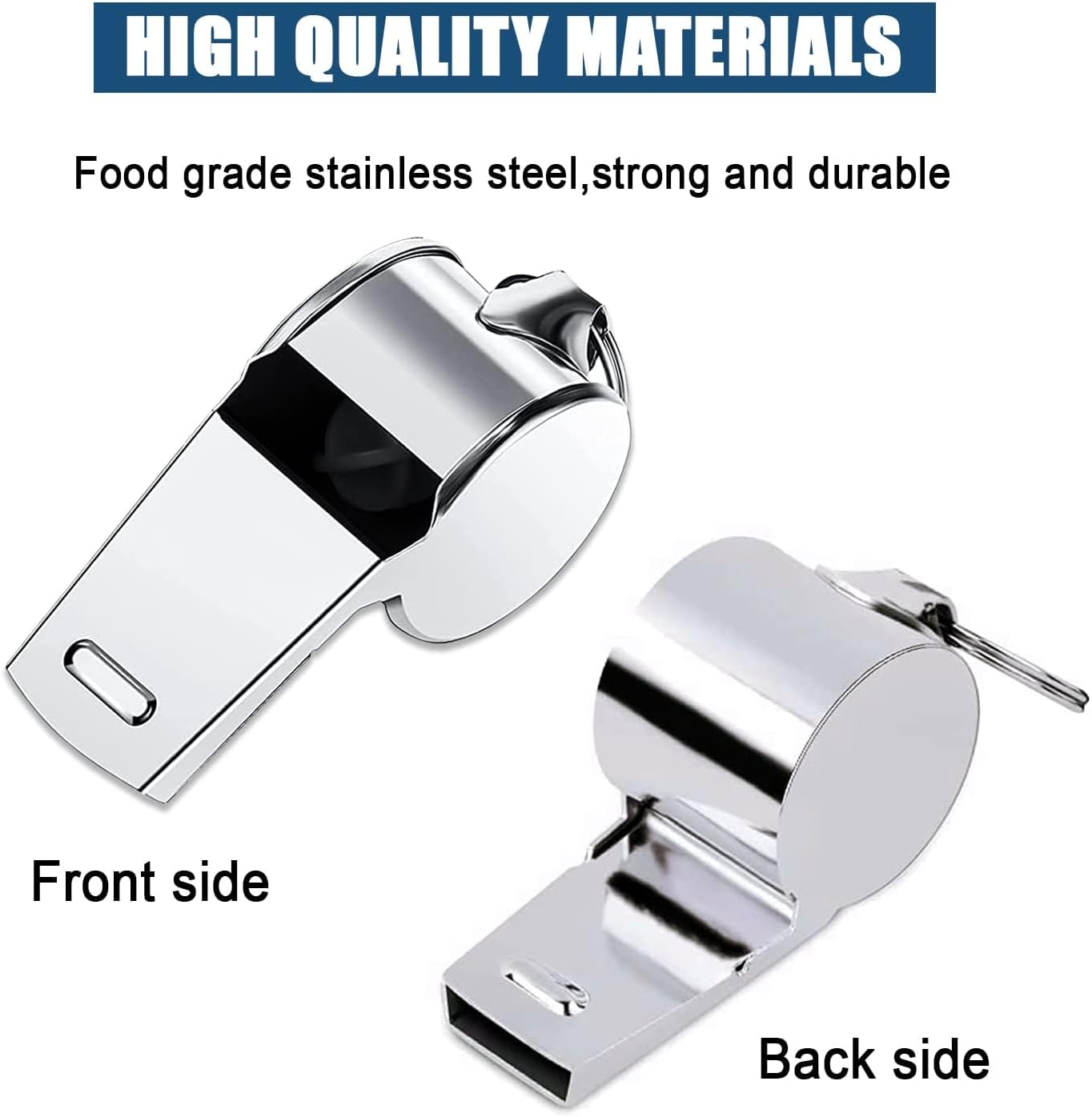 3 Pcs Whistle,Stainless Steel Sports Whistle with Lanyard for Coaches Referees Emergency Outdoor Sports image number 5