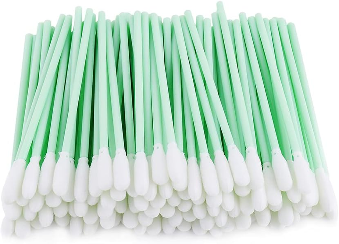 200 Pieces Cleaning Sponge Long Sterile for Inkjet Print Head Cleaner, Camera, Lens Cleaning, Optical Equipment, Green