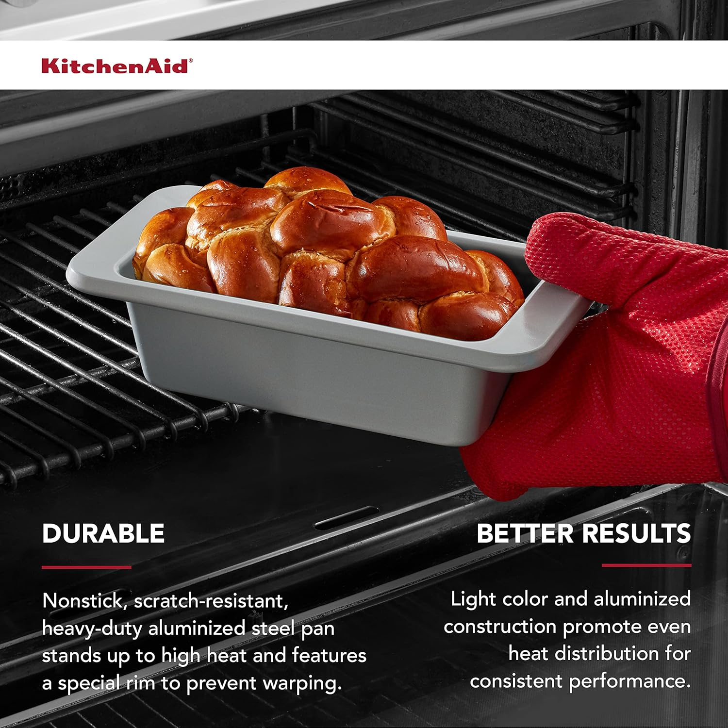 Kitchenaid 9X5In Nonstick Aluminized Steel Loaf Pan, Silver image number 5