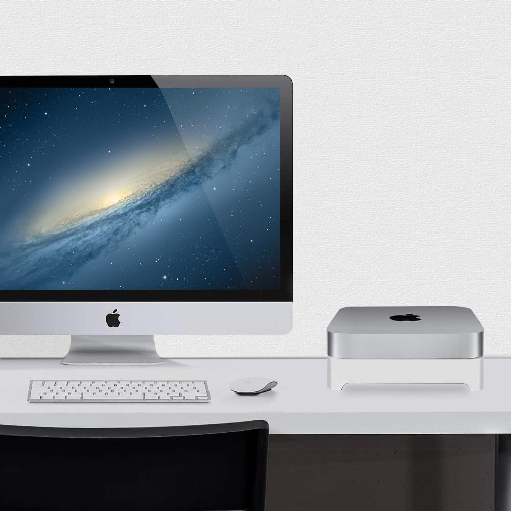 JEMACHE Desktop Stand for Mac Mini 2010-2023 M1 M2 Pro, Mac Studio M1 M2 Max/Ultra (Silver) image number 3