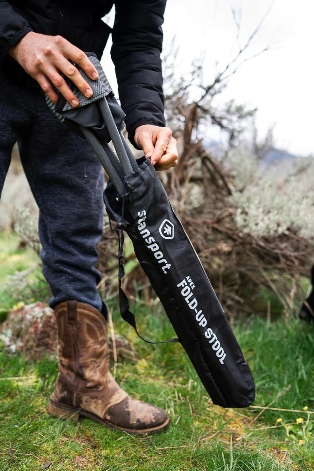 Stansport G-140 - Deluxe 4 Leg Camping Stool, Compact Lightweight Portable Stool for Outdoor Use