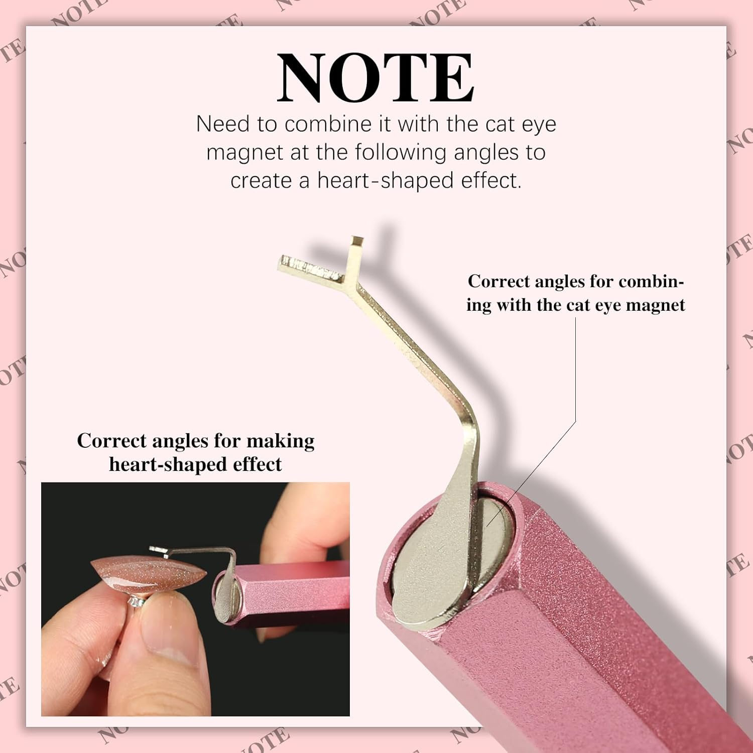 C12Rtive Heart Cat Eye Nail Magnet Tool,4 Pcs Professional Stainless Steel Heart Cat Eye Nail Magnet Tool for Cat Eye Gel Nail Polish,Suitable for Personal DIY, Nail Studio or Nail Salon image number 5