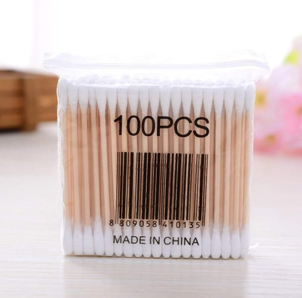 100 Pieces Ultra-Small Li Micro Brushes Wood Cotton Buds Swabs Eyelash Extension Glue Removal Tools image number 5