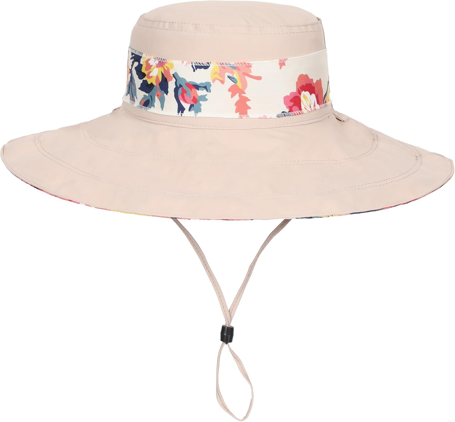 Womens Wide Brim Sun Hat Reversible Print UV Protection Oversized Beach Cap Travel UPF 50+