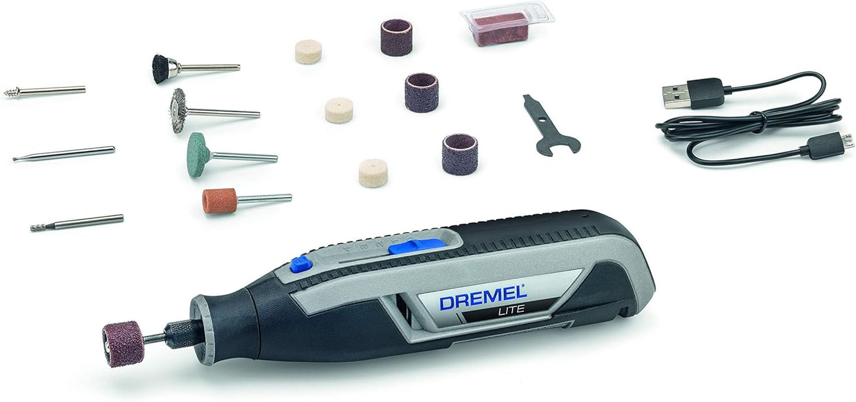 Dremel Lite 7760 Battery Multifunctional Tool 3.6 V, Set of 15 Accessories, Variable Rotation 8,000-25,000 Rpm - for Carving, Engraving, Grinding, Sharpening, Cleaning, Polishing, Emerying image number 4