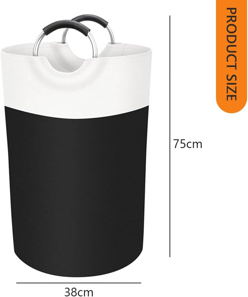 80L Laundry Basket &ndash; Collapsible Laundry Hamper with Waterproof Material, Foam-Protected Aluminum Handles, Large Capacity for College Dorm, Family, Black image number 5