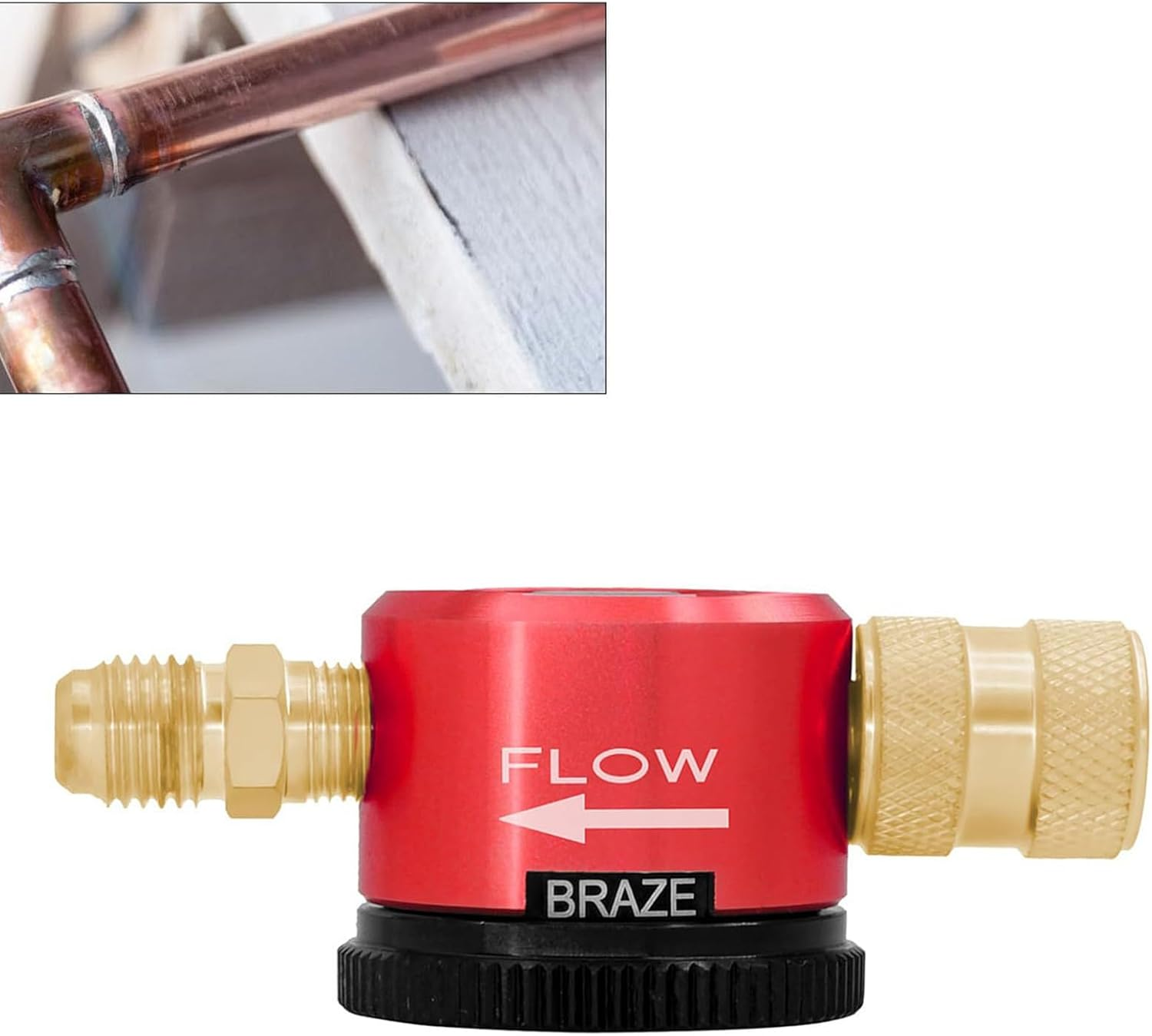 Nitrogen Purge Tool, Essential HVAC Equipment for Air Conditioning System Maintenance, Nitrogen Purging Tools, 1/4 Inch Port, 3 Point Position Dial, Red