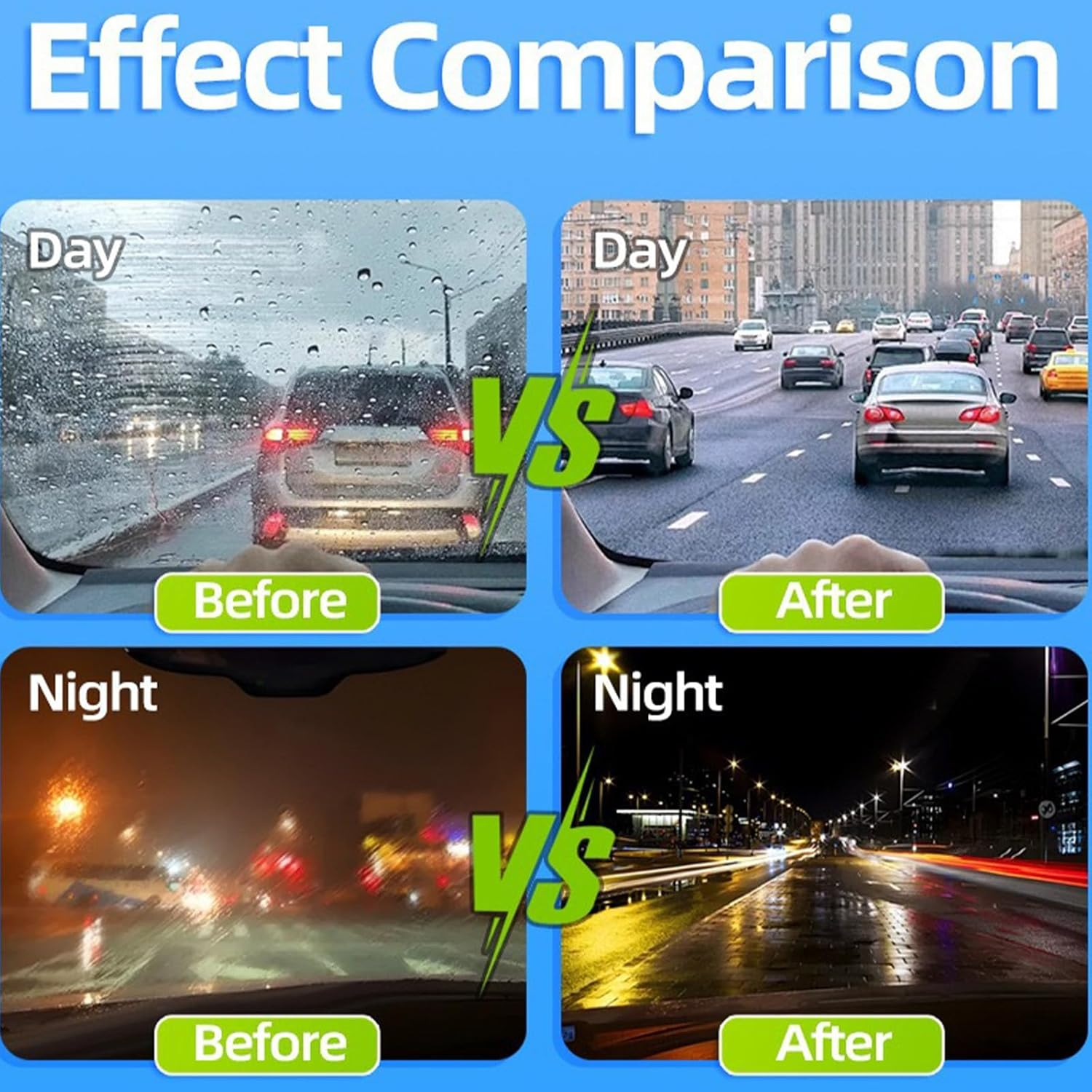 Auto Glass Oil Film Cleaning Brush with 150Ml Solution & Multi-Surface Scrubber, Reusable Cleaning Tool for Vehicle Windshield, Side Windows and Mirrors (2 Packs) image number 3