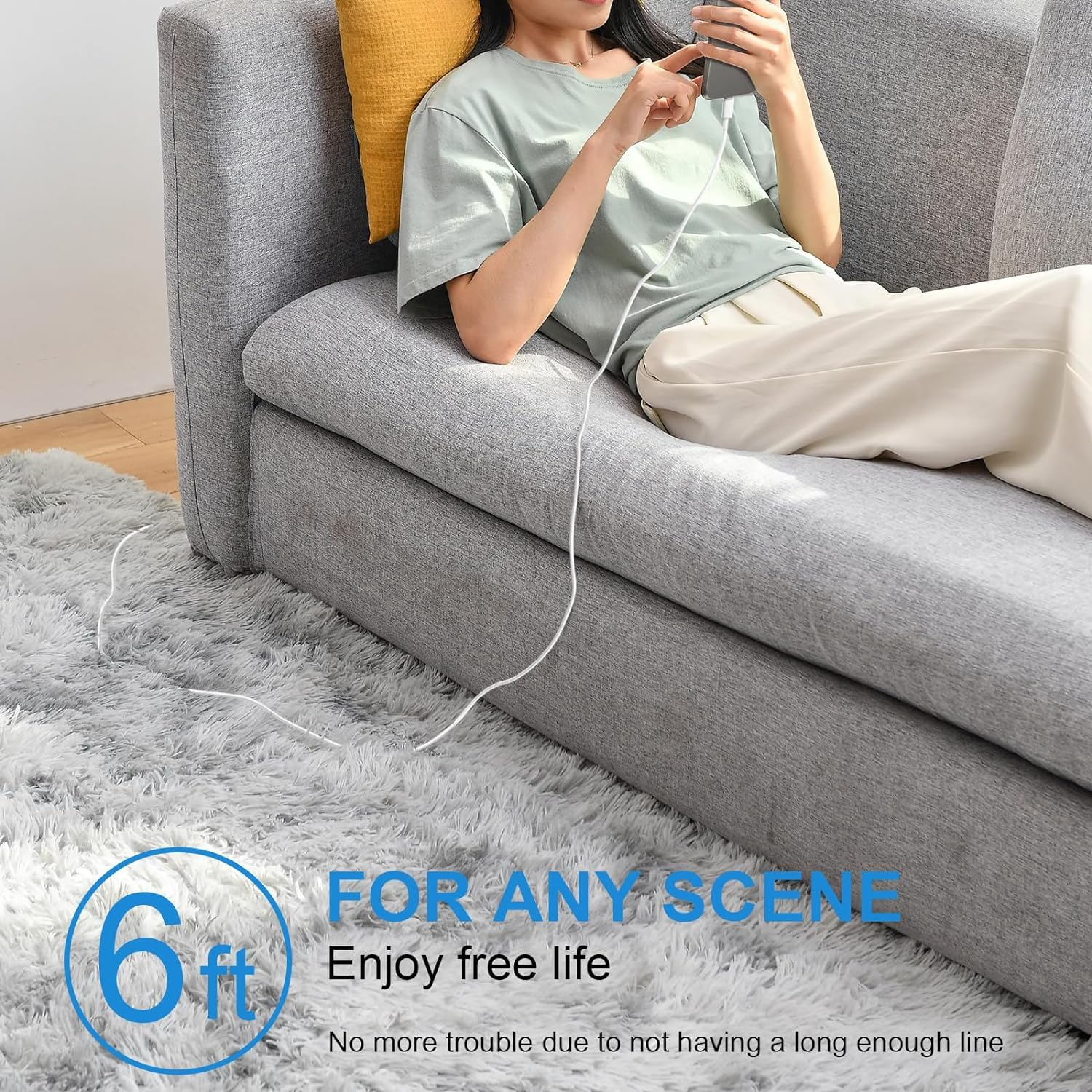 Iphone 16 Charger Cable【Apple Mfi Certified】 1.8M USB C Cable Fast Charging for Iphone 15 Pro 15 Pro Max/Ipad Pro Ipad Air Ipad Mini/Macbook Macbook Pro/Samsung S23 S20 Note20 and More USB C Device image number 2