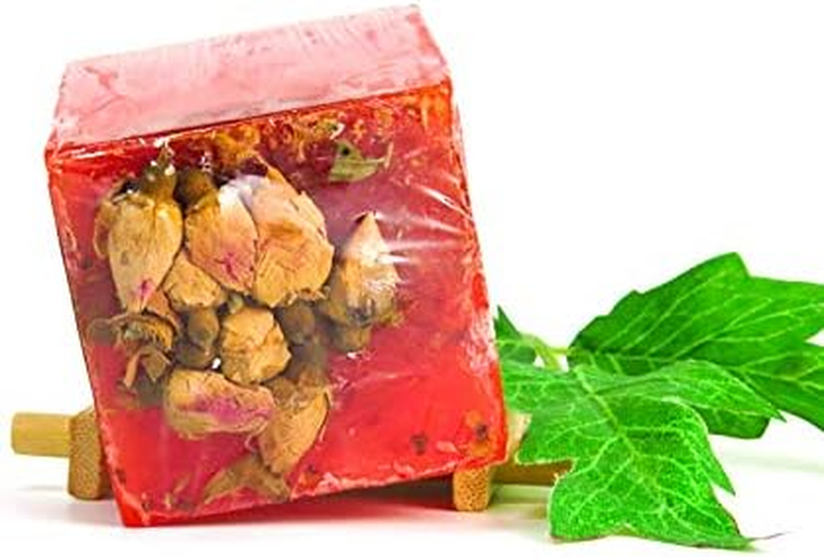 Organic Handmade Soap for Face & Body ~ Set of 4 Pieces.100% Natural Real Botanical Formula, Certified Organic & Handmade with Love. Luxuriously Beautiful Design with Real Flowers Crafted into the Soap image number 3