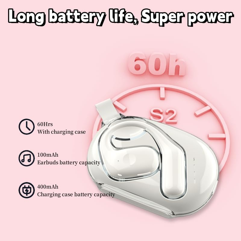 DUVOSS Open-Ear Headphones, True Wireless Earbuds with Microphone, Lightweight, Bluetooth 5.3 Headphones with IPX4 Waterproof, Headsets with Ear Hooks, Air Line Sports Earphones for Workouts Running image number 1