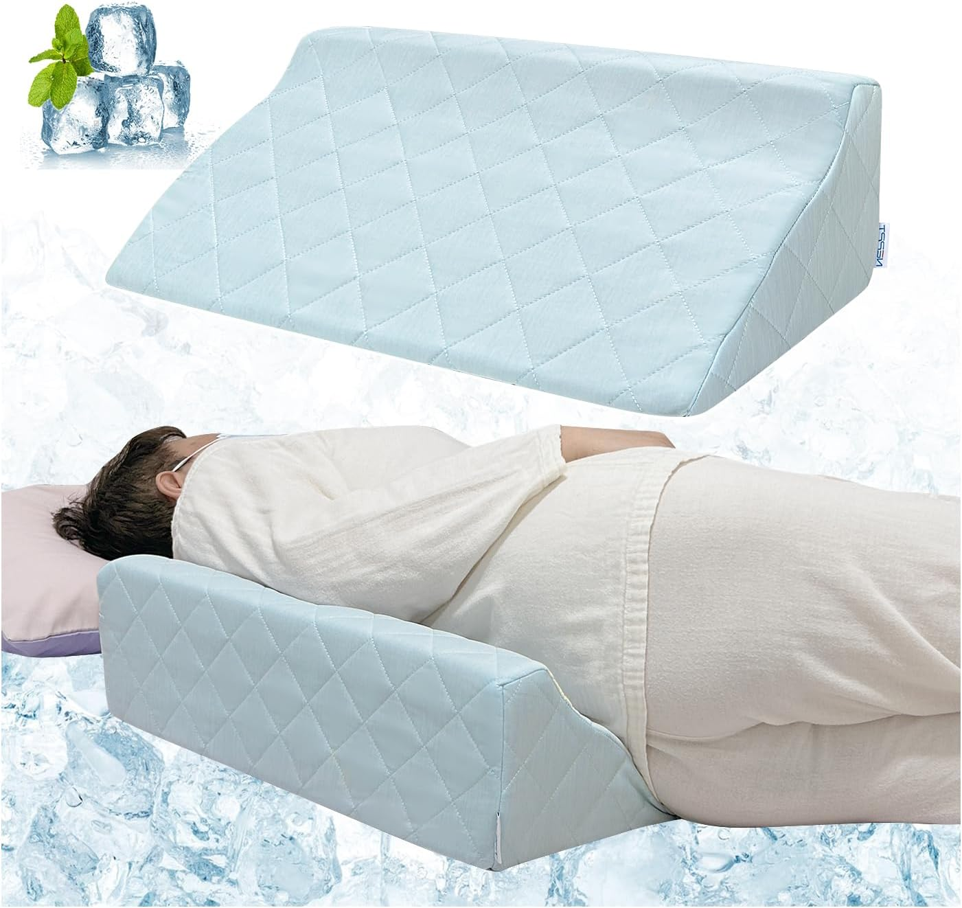 NEPPT Wedge Pillow Body Position Wedges Back Positioning Elevation Pillow Case Pregnancy Bedroom Eevated Body Alignment Ankle Support Pillow Leg Bolster (2-In-1)