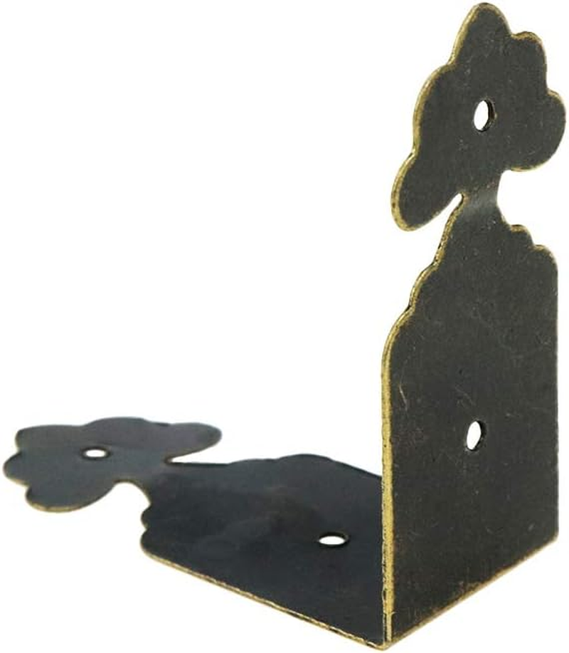 Geesatis 30 Pcs Corner Protector Box Edge Cover Brackets Right Angle Vintage Flower Pattern Decorative Corner Brackets, Bronze Tone, 1.5 X 0.7 Inch image number 3