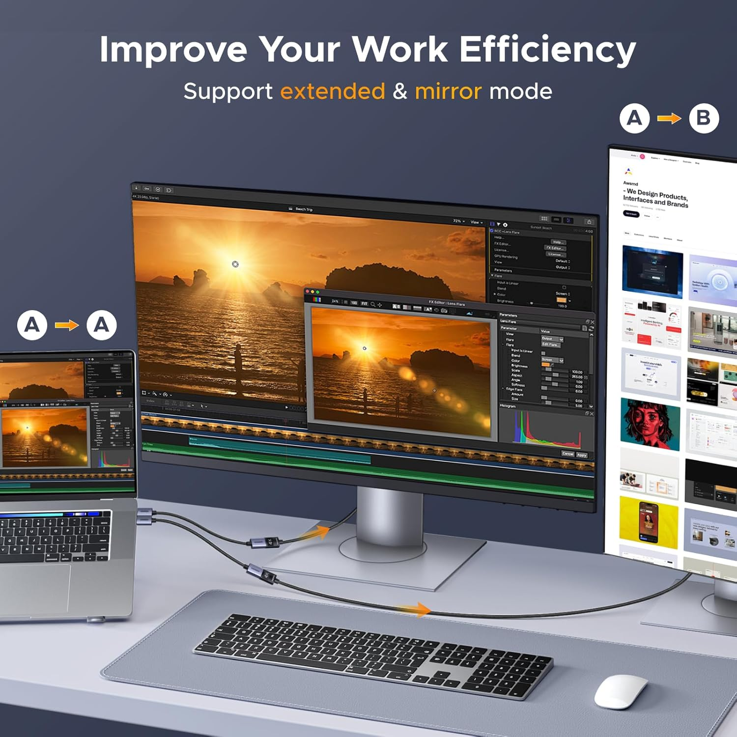 UGREEN 1 Pack Displayport to HDMI Adapter 4K, Unidirectional DP 1.2 to HDMI 1.4 Converter Braided Cable Male to Female for Desktop, Projector, Monitor, Compatible with AMD, Passive 20CM image number 6