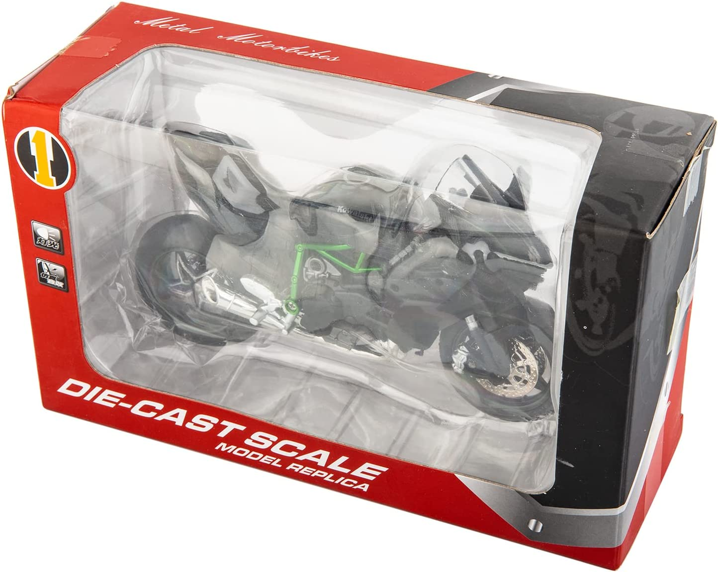 BDTCTK Compatible for 1:12 Kawasaki Ninja H2R Motorcycle Model, Diecast Model Motorcycle, Suspension and Free Roller, Toy Car, Motorcycle Collection, Gift Black image number 6