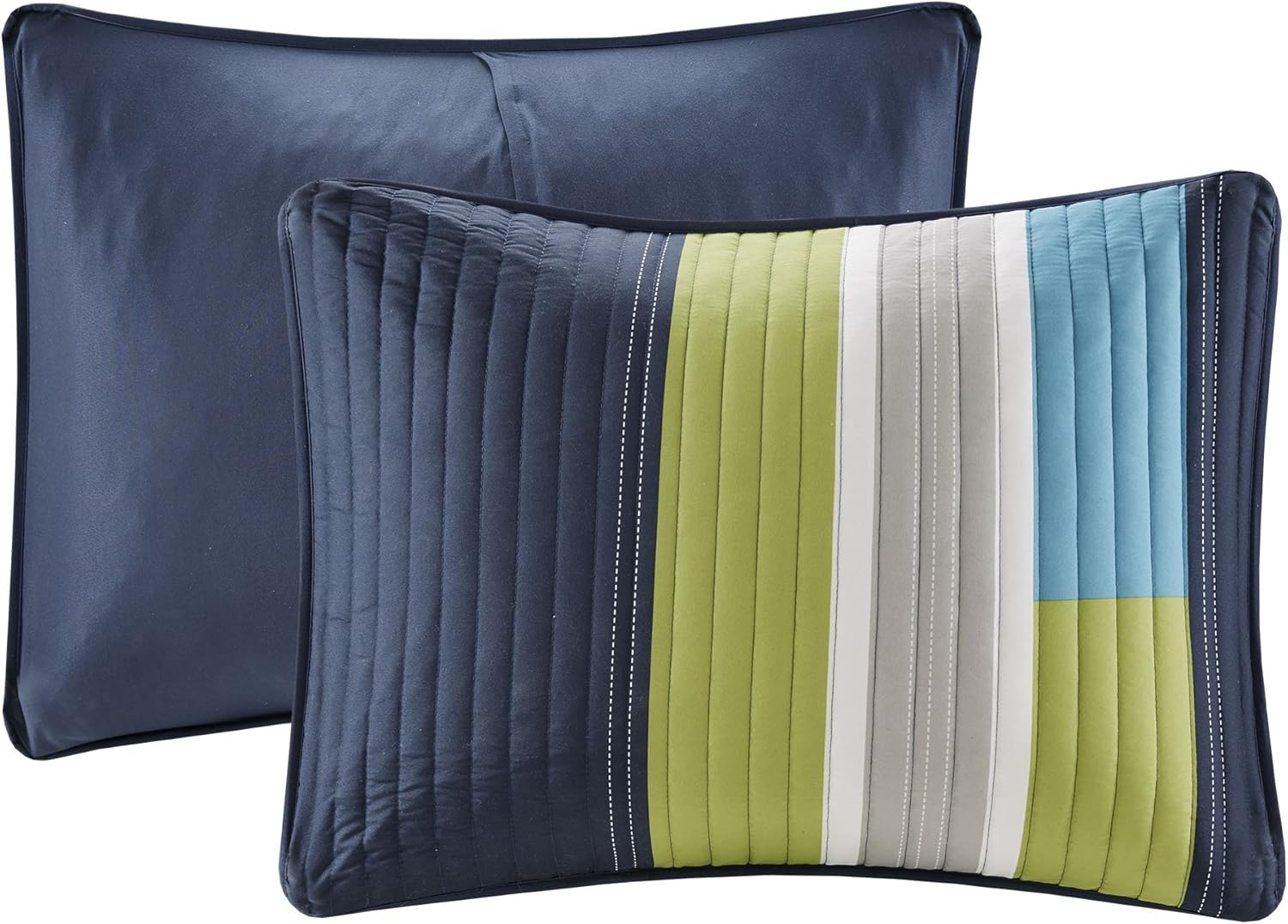 Comfort Spaces Quilt Set Trendy Casual Fun, Vibrant Color Design, Hypoallergenic All Season, Lightweight Coverlet Bedspread Cozy Kids Bedding & Sham Full/Queen Pierre Navy/Blue 3 Piece image number 6