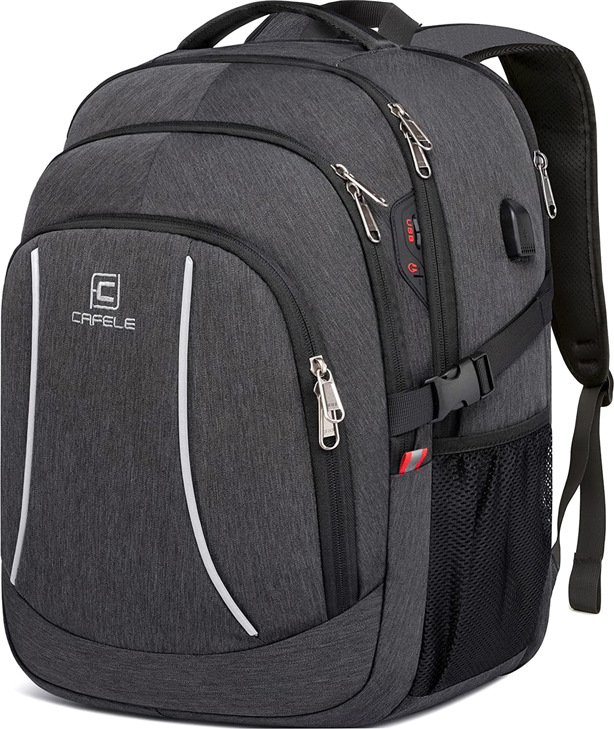 Cafele 17.3 Laptop Backpack Travel Computer Backpack College Bookbag School Backpack with USB Charging Port image number 3