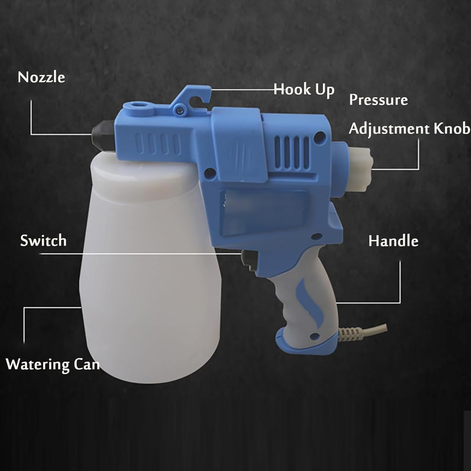 Textile Cleaning Spray Gun - 65W Electric Textile Spot Cleaning Gun with Adjustable Pressure, 1.2L High-Pressure De-Spotting Gun for Cleaning Crystals and Rocks